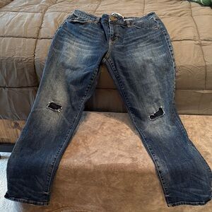 CAbi Blue Distressed Boyfriend Jeans